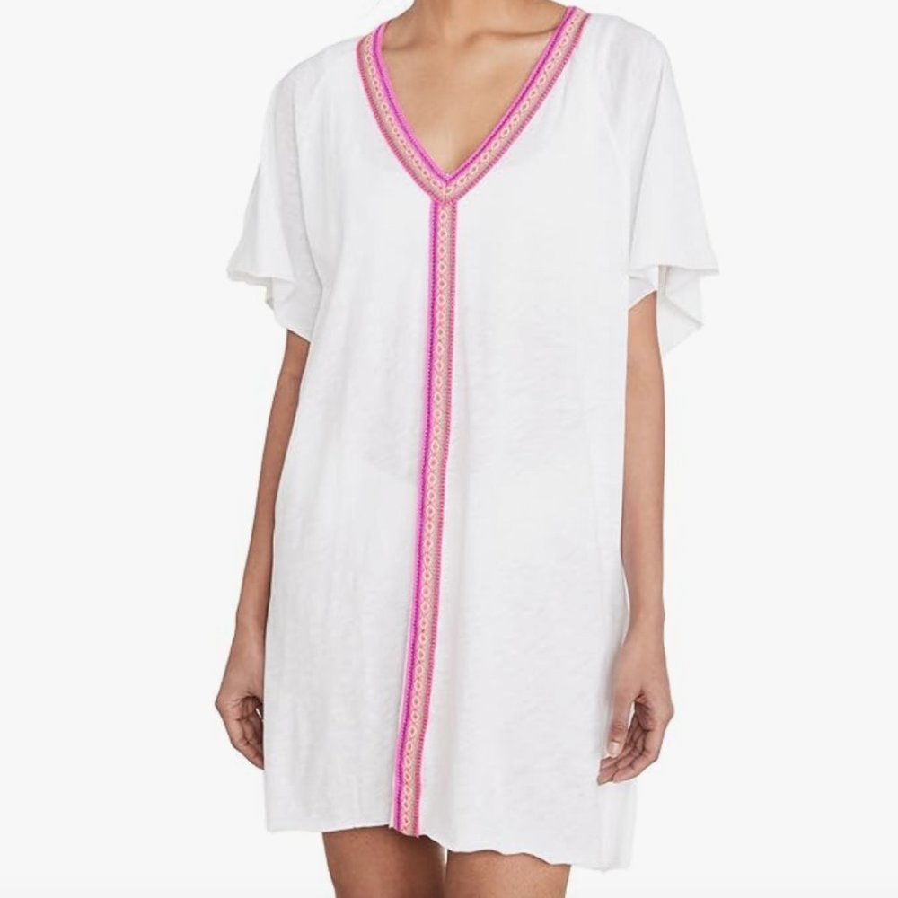 Pitusa Pima Mini Abaya  Coverup Dress  White (One Size)